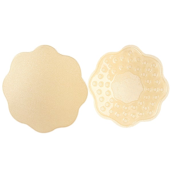 Sömlösa Blomblad Nippelöverdrag - Tunna, 2 Par Beige