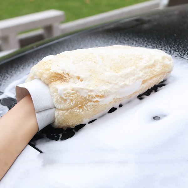 Bilvaskehandsker Vandtætte bilvaskehandsker Soft Plys Car Cleani beige