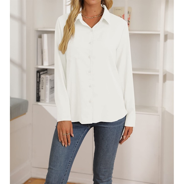 Klassinen pitkähihainen paita Valkoinen XL