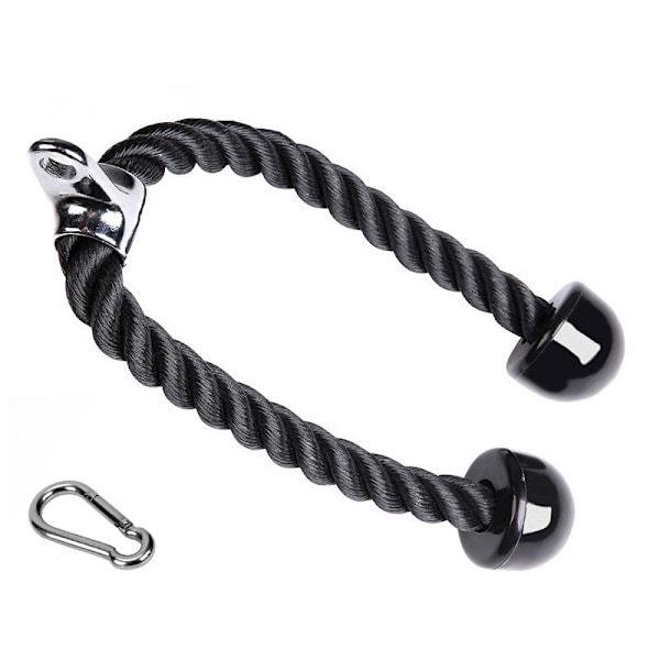 Triceps Pull Down Rope med karbinhake - Gym Cable Machine Attachment