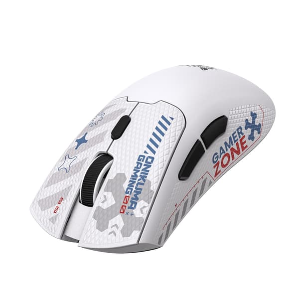Wireless Gaming Mouse D01 - Tri-läge 2.4G/Bluetooth/Kabelanslutning, S205-sensor, upp till 12800 DPI, 6 knappar, ABS White White