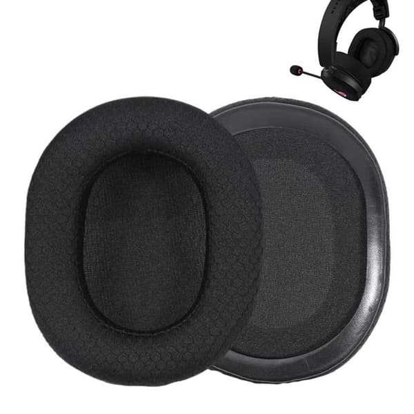 Skyddande mesh-öronkuddar 2-pack kompatibelt med ROG ASUS Pofeng 2, andningsbara svampkuddar för gaminghörlurar