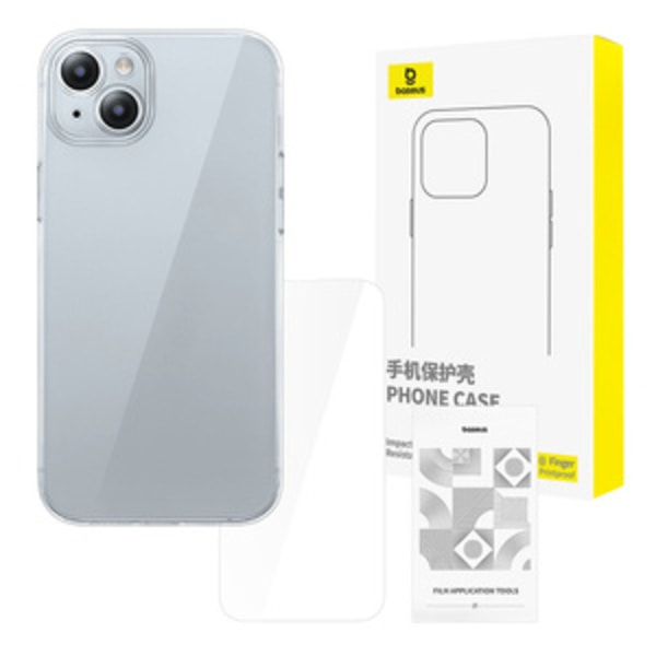Klar Case Baseus iPhone 15 + hærdet glas
