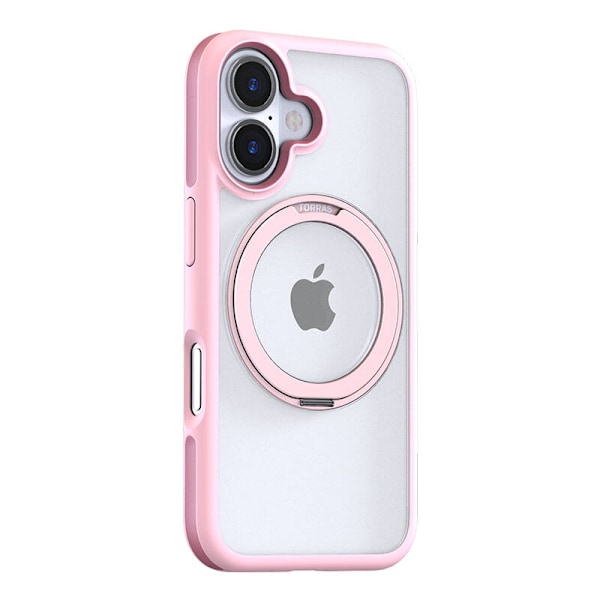 Torras Ostand R Fusion -kotelo iPhone 16:lle (vaaleanpunainen)