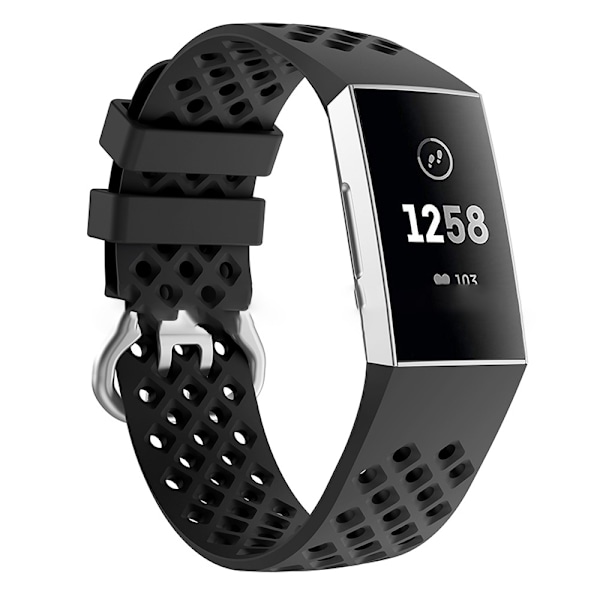 Sort Lille Silikone Urrem til Fitbit Charge 3