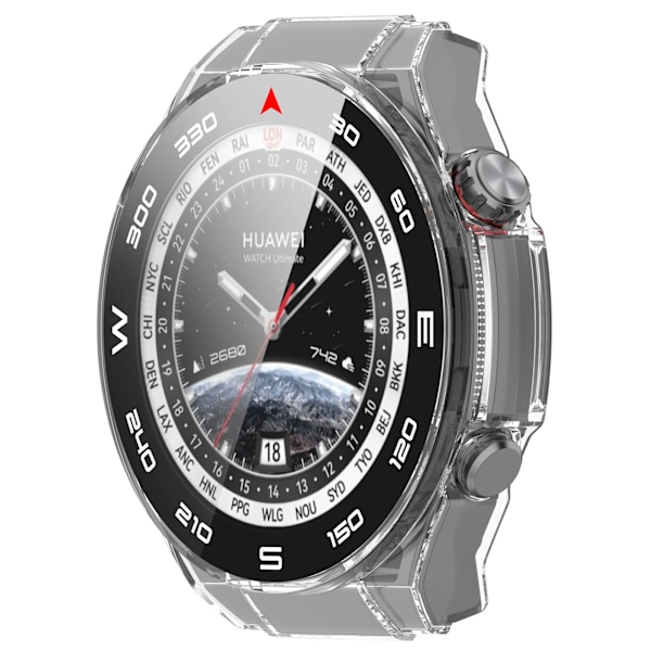 Suojakotelo Huawei Watch Ultimatelle - Integroitu kuori ja kotelo hopeaa Läpinäkyvä