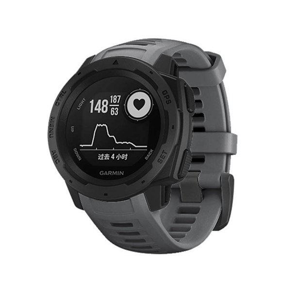 Silikoninen ranneke Garmin Instinct/Esports/Tide/Solar-laitteille Harmaa