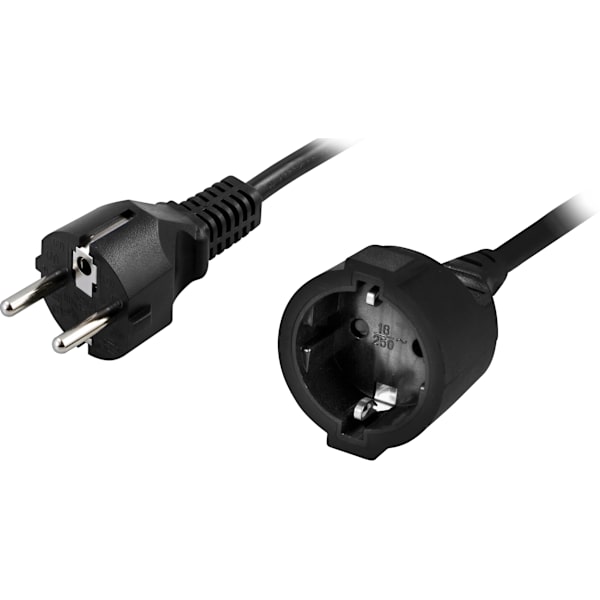 Earthed extension cable straight CEE 7/7 5m
