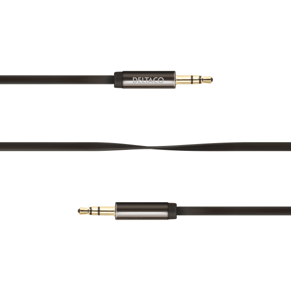 deltaco Audio cable, 3.5mm male to 3.5mm male, 1m, black