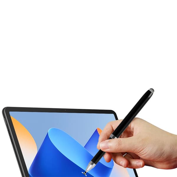 2-in-1 Universal Stylus Pen kosketusnäytöille - Musta