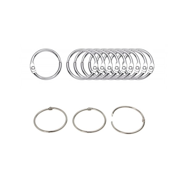 Avattavat verhorenkaat / metallirenkaat 10 kpl Hopea 15 mm