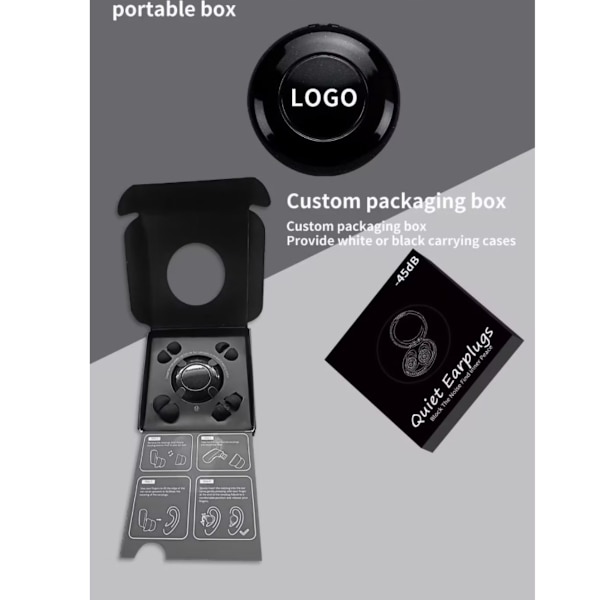 Silikone støjreducerende ørepropper med ringdesign, velegnet til side-sovende, ideel til kollegieværelser og studerende Black Black