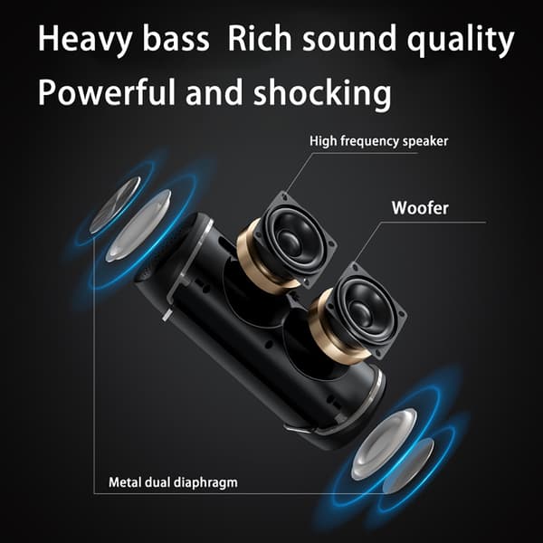 EBS-609 Svart Trådlös Bluetooth-högtalare med RGB-ljus