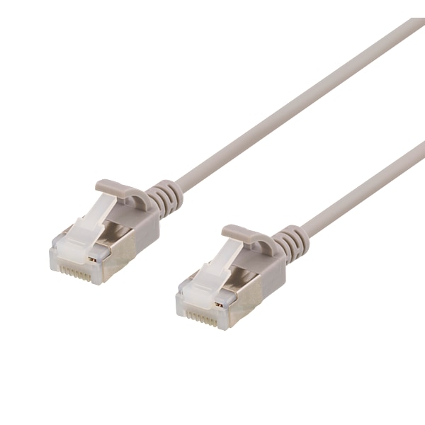 U/FTP Cat6a patch cable, slim, 3.8mm in diameter, 3m, grey