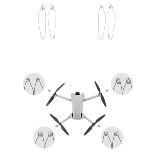 Vaihtopotkurit droneen, hiljaiset ja kevyet 2 paria DJI Mini 3 Kulta