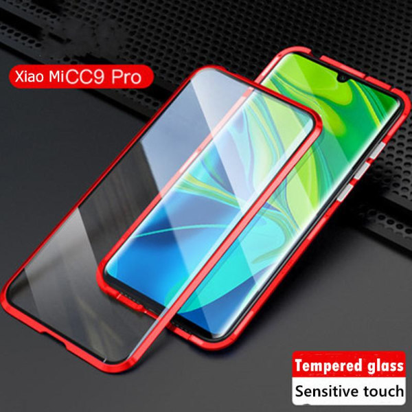 XiaoMi CC9 PRO skal dubbelsidigt härdat glas Röd