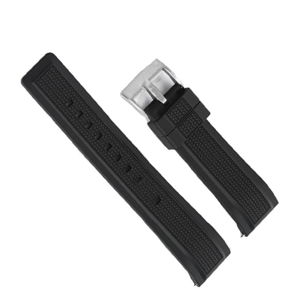 Silikone urrem til Huawei GT5/GT4/Watch4 Sort + Sølv 20 mm
