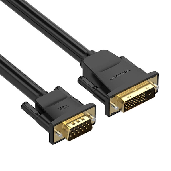 DVI (24+1) til VGA-kabelventil EABBG 1,5m, 1080P 60Hz (sort)