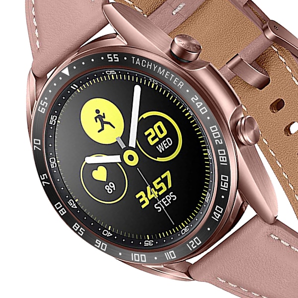 Sort & Hvid Bezel til 41mm Galaxy Watch 3 - Rustfrit Stål