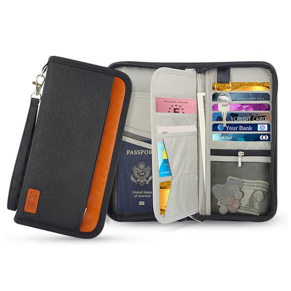 RFID-pas rejsedokumentarrangør Black Black
