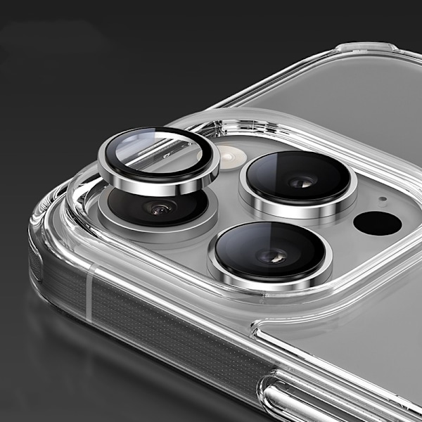 3-pack metall linsskydd för iPhone iPhone 16/16 Plus Silver