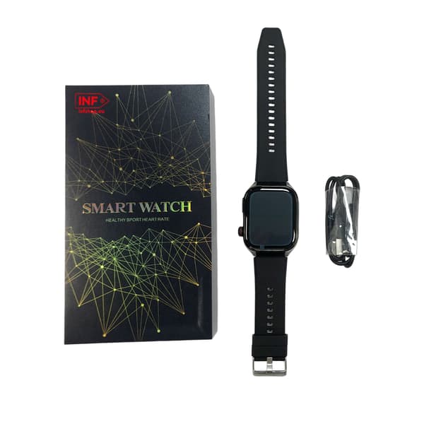 Smart ur med EKG, puls, blodtryk, søvn, skridttæller Black Black
