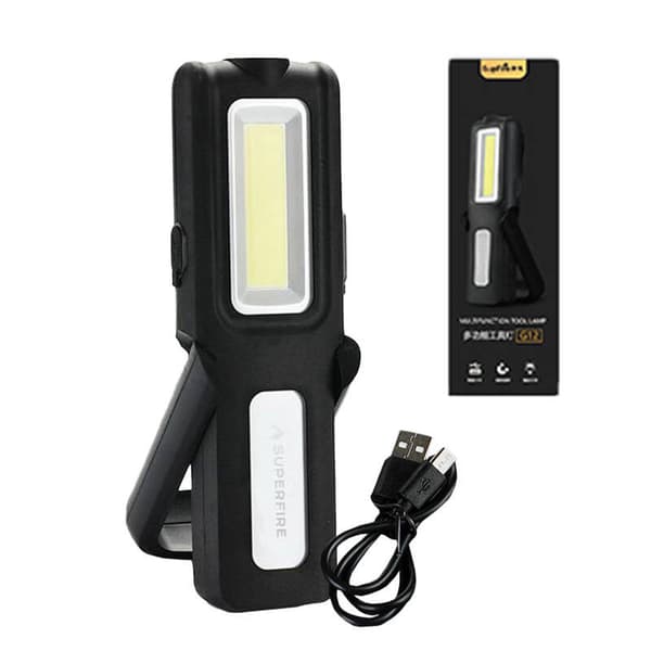 Verkstadsficklampa Superfire G12, 566lm, USB