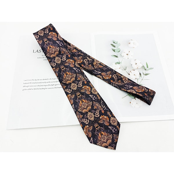Snygg tryckt slips - SMC-15 | Polyester slips för män