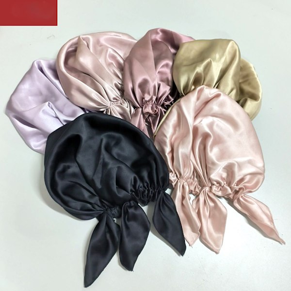 Silkesnattmössa för kvinnor, 100% mullbärssilke lotus rosa