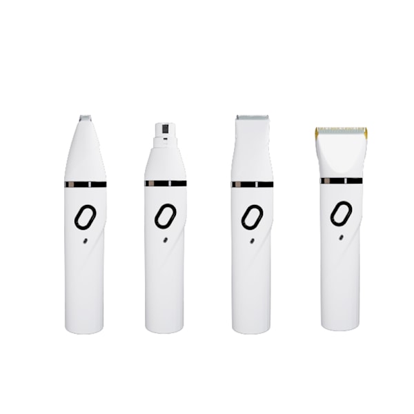 Husdjursklippare D1: Professionellt 4-i-1 Trimmerkit Vit