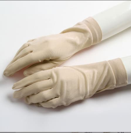 Lyxiga handskar i 100 % silke för kvinnor Beige Beige