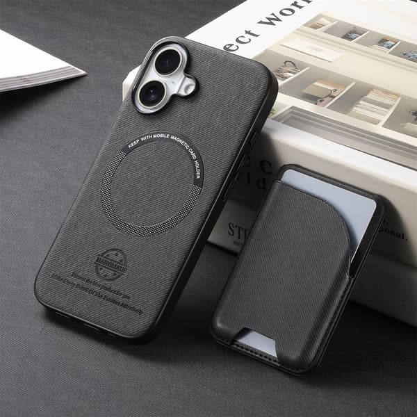 Kortholder Stand Case til Kompatibel med Samsung S23 Ultra - Sort