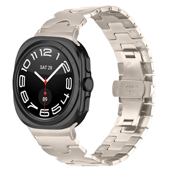 Elegant rustfrit stålrem til Samsung Watch7 47mm Ultra Stjernelys