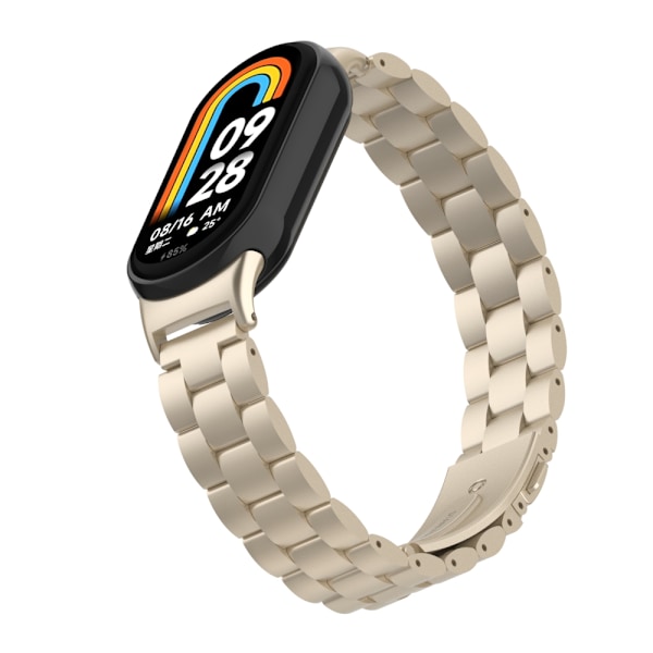 Stilfuldt rustfrit stål armbånd til Xiaomi Mi Band 9 Guld