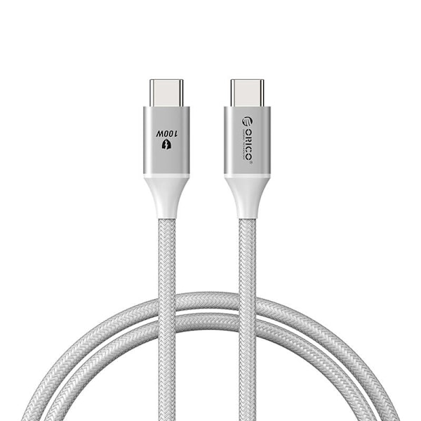 Orico 100W USB-C till USB-C laddningskabel (vit)