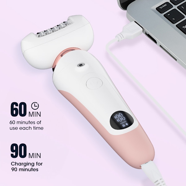 5-in-1 Lady Shaver: Sähköinen naisten parranajokone karvanpoistoon Vaaleanpunainen