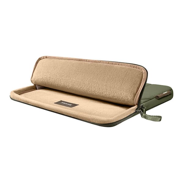 Laptopetui Tomtoc Terra-A27 til 16 tommer, grøn, CornerArmor X4, quiltet tekstur, genanvendte materialer, kompatibelt med MacBook Pro