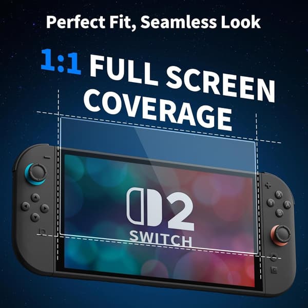 High Definition Härdat Glasskärmskydd 3-Pack för Switch 2, Repskydd, Hög Klarhet, Enkel Installation