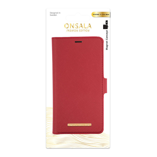 ONSALA Mobilfodral Saffiano Red - iPhone 11 Pro Max