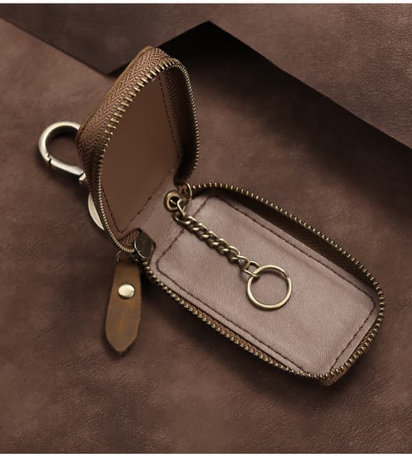 Nøgleetui i ægte læder, Slim Single Layer Key Holder