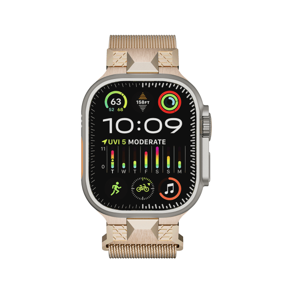 Ruostumattomasta teräksestä valmistettu kellonranneke Apple Watchille 42/44/45/49 mm Ruusukulta
