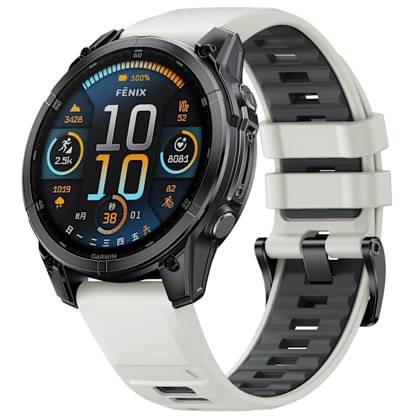 Silikonarmband med snabbkoppling för Garmin Fenix 8 Grå