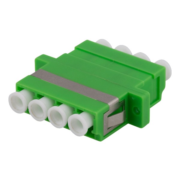 Fiber coupler snap-in, 4xLC-LC, Singlemode, duplex, green