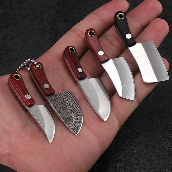 Mini nøgleringskniv, EDC lommekniv med skarp spids, hobbykniv i rustfrit stål til hverdagsbrug