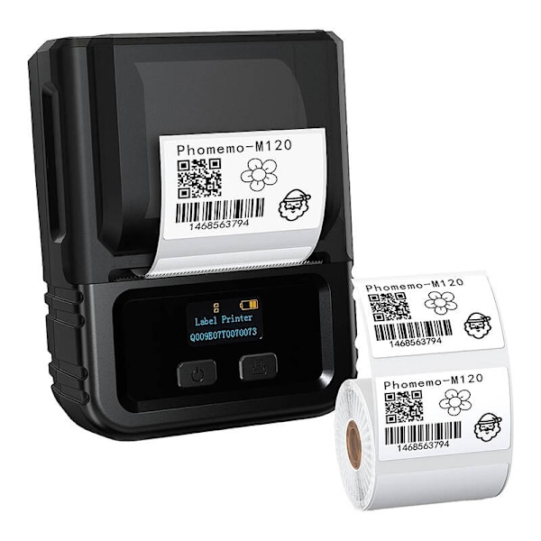Phomemo M120 bærbar etiketprinter (sort)