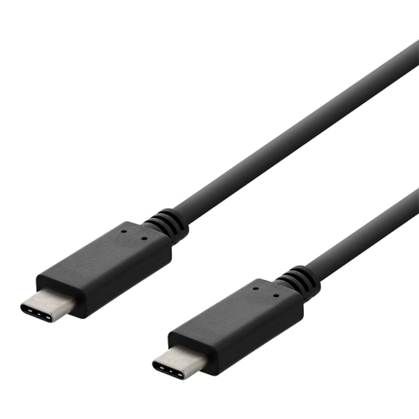 USB 2.0 -latauskaapeli, USB-C - USB-C, 3A, 2m, musta