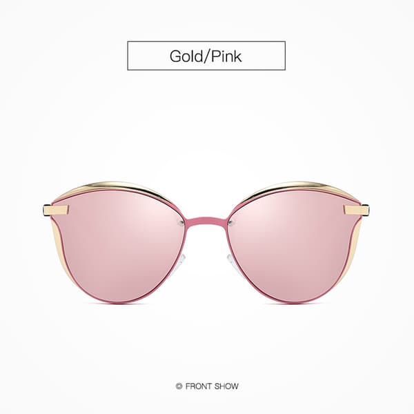 Stilfulde spejlsolbriller med guldstel Pink Pink