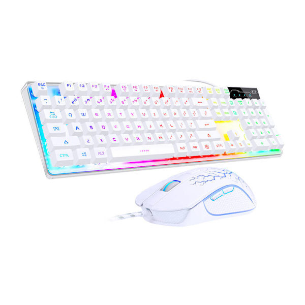 MageGee K1 trådbundet tangentbord + mus set (vit)