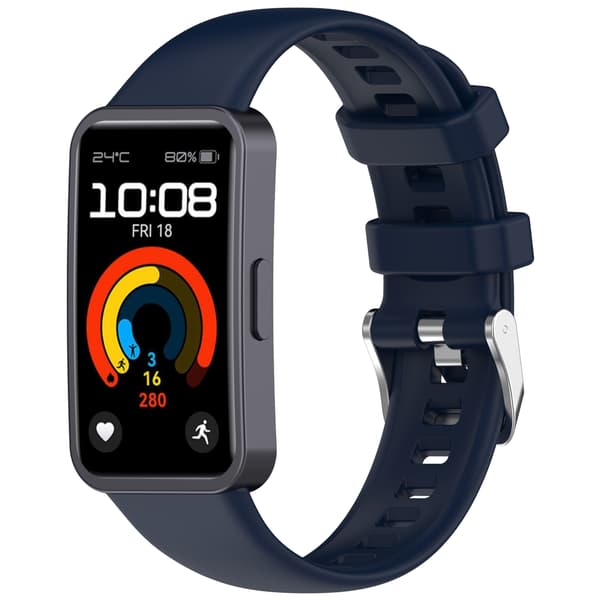 Blød silikonerem til Huawei Band 10/9/8 (metalsnøre) Blue Blue