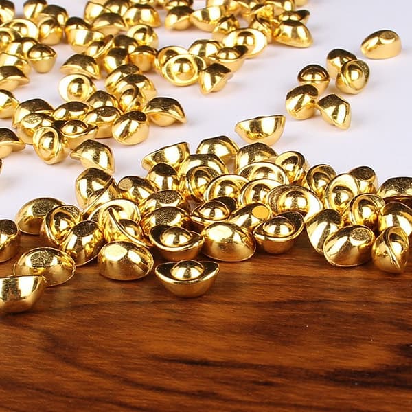 Sæt med 10 Mini Gold Bar Replicas dekorative ingots